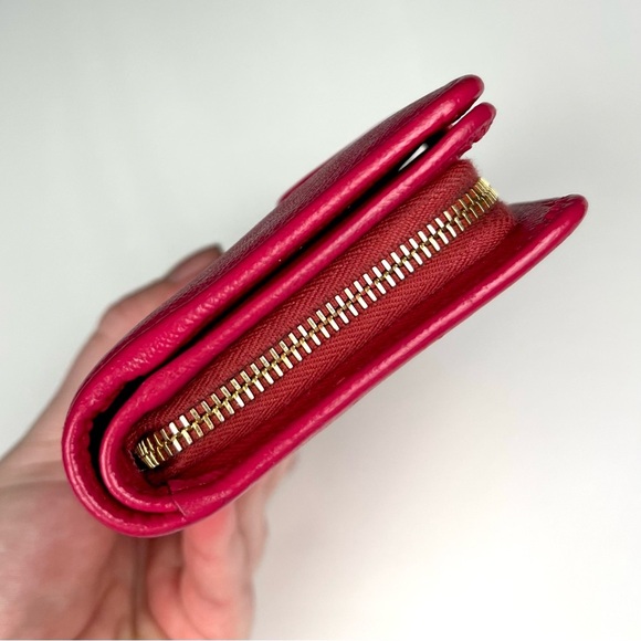 Prada Saffiano Bifold Wallet Fire Pink - Picture 4 of 9
